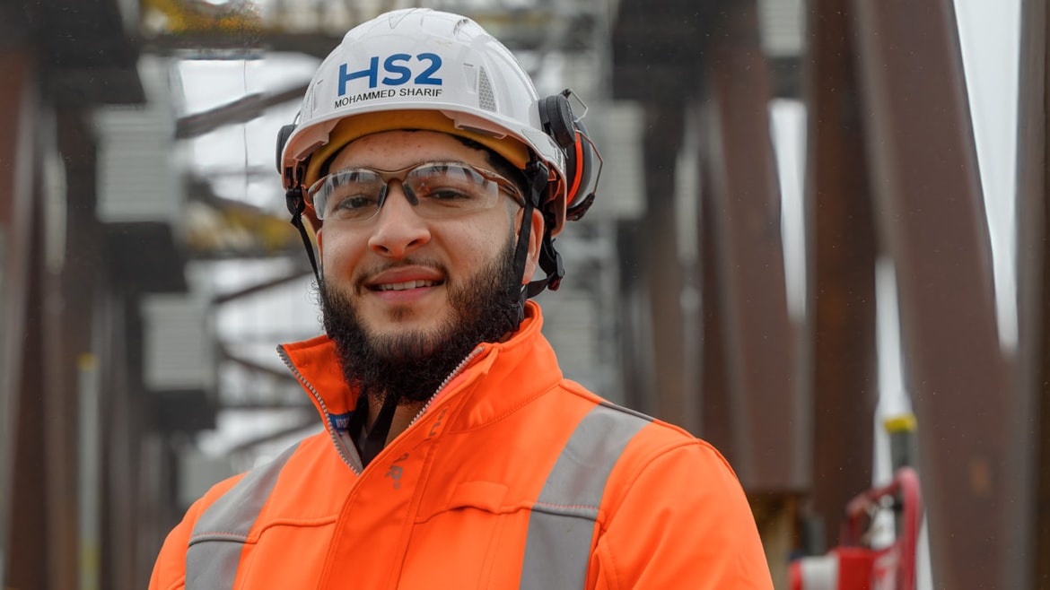 National Apprenticeship Week: HS2 announces new apprenticeships and graduate jobs: HS2's 2000th apprentice Mohammed Sharif from Birmingham