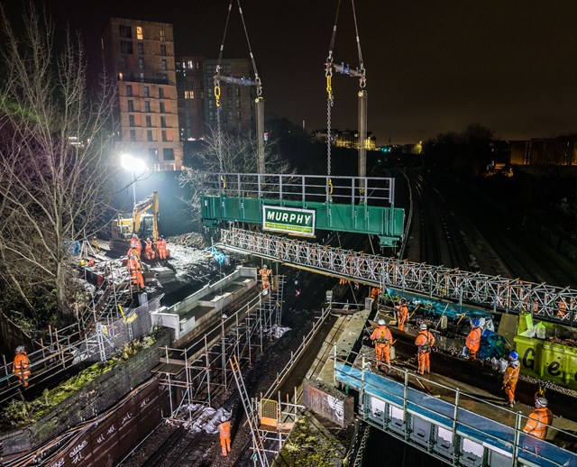 A better railway across Anglia and London after Christmas works programme completes on time: Neasden Bridge Replacement Dec 2021