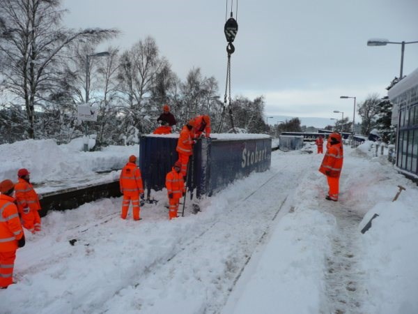 Carrbridge derailment and recovery_3: Photos from the site of the Carrbridge derailment site taken between 5 Jan and 11 Jan