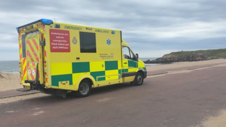 Ambulance at South Shields beach cropped