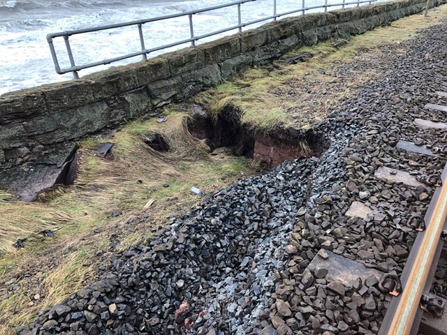 Buses replace trains while sea damage is repaired: Parton landslip