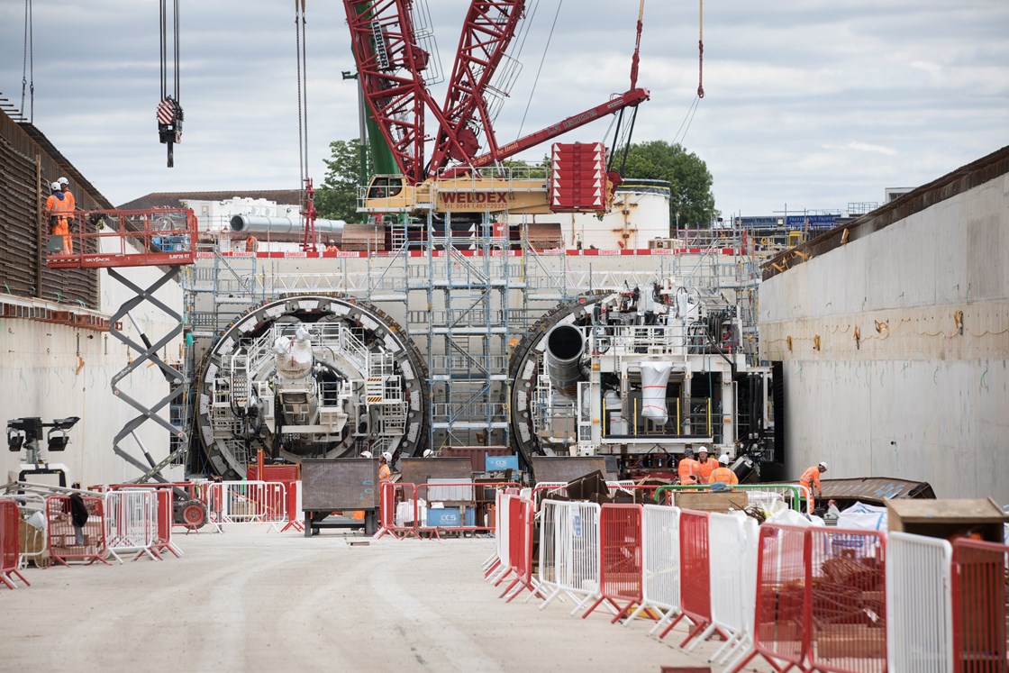 Preparing Tunnel Boring Machines for the launch date at West Ruislip