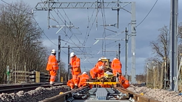 03 16 Carstairs track laying: 03 16 Carstairs track laying