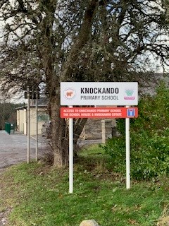 Knockando Primary school sign