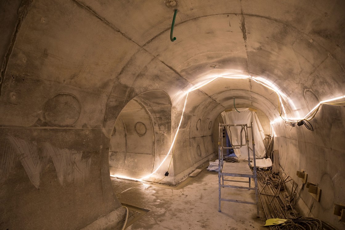 Inside a passage linking the Chalfont St Peter shaft to the Chiltern tunnel