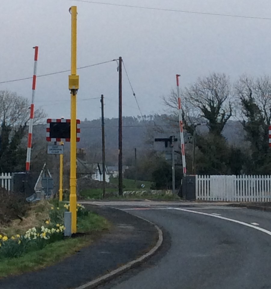 Red light camera at Black Dyke level crossing in Arnside Cumbria