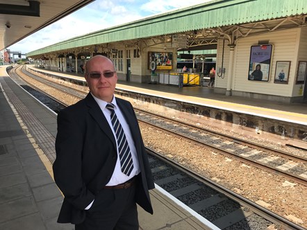 Dr Robert Gravelle at Cardiff Central station