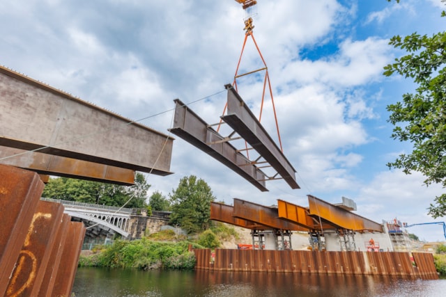 Baker Viaduct - beam over river: Baker Viaduct - beam over river