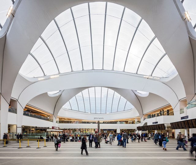 Birmingham New Street - wide shot of roof