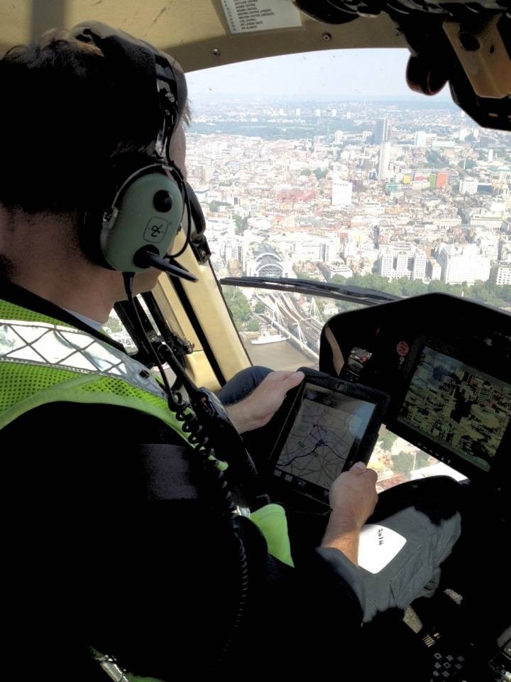 The Where Am I? app in use: The Where Am I? app in use in one of Network Rail's helicopters