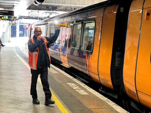 Paul safely dispatching a train: Paul safely dispatching a train