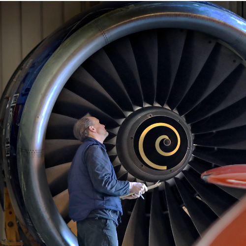 Boeing 747 engine at the National Museum of Flight