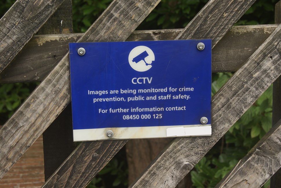 This images shows a sign warning that images are being recorded for safety