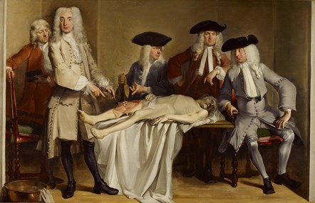 The Anatomy Lesson of Dr Willem Röell by Cornelis Troost, 1728. Courtesy of Amsterdam Museum