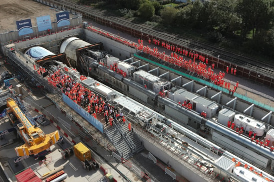 Launching TBMs Caroline and Sushila, at the Northolt Tunnels