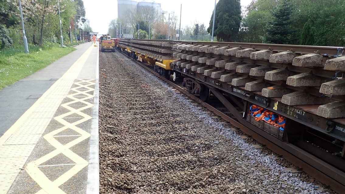 Track replacement in progress at Cantley
