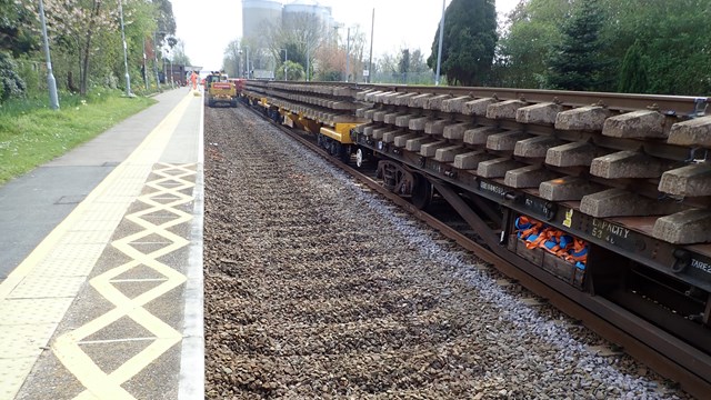 Track replacement in progress at Cantley: Track replacement in progress at Cantley