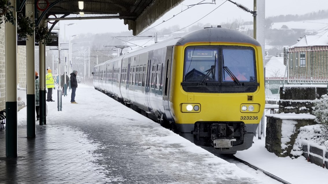 Northern service at Glossop station March 2023