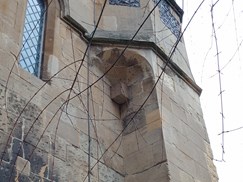 Uncarved headstop at the Abbey Gateway