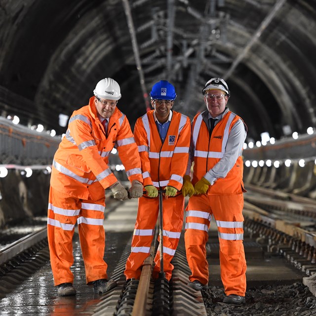 Queen Street tunnel works completed early for passengers: Queen Street August 5 - ScotRail Alliance MD Phil Verster, left, Transport Minister Humza Yousaf, and EGIP Programme Dr Rodger Querns.