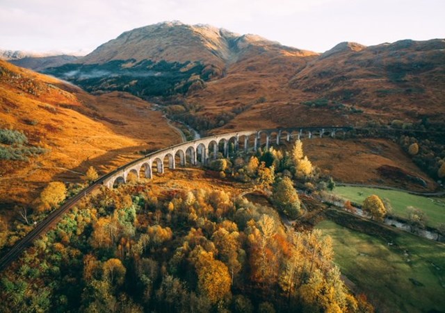 Railway resilience report released outlining progress and future challenges posed by climate change: Glenfinnan viaduct cropped- photo by Connor Mollison