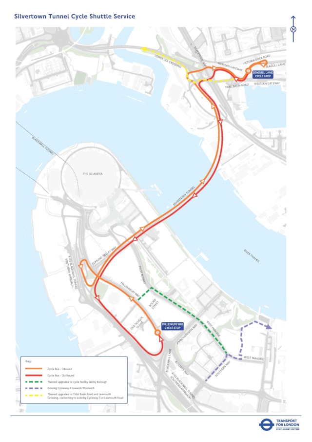 Cycle-Shuttle service map