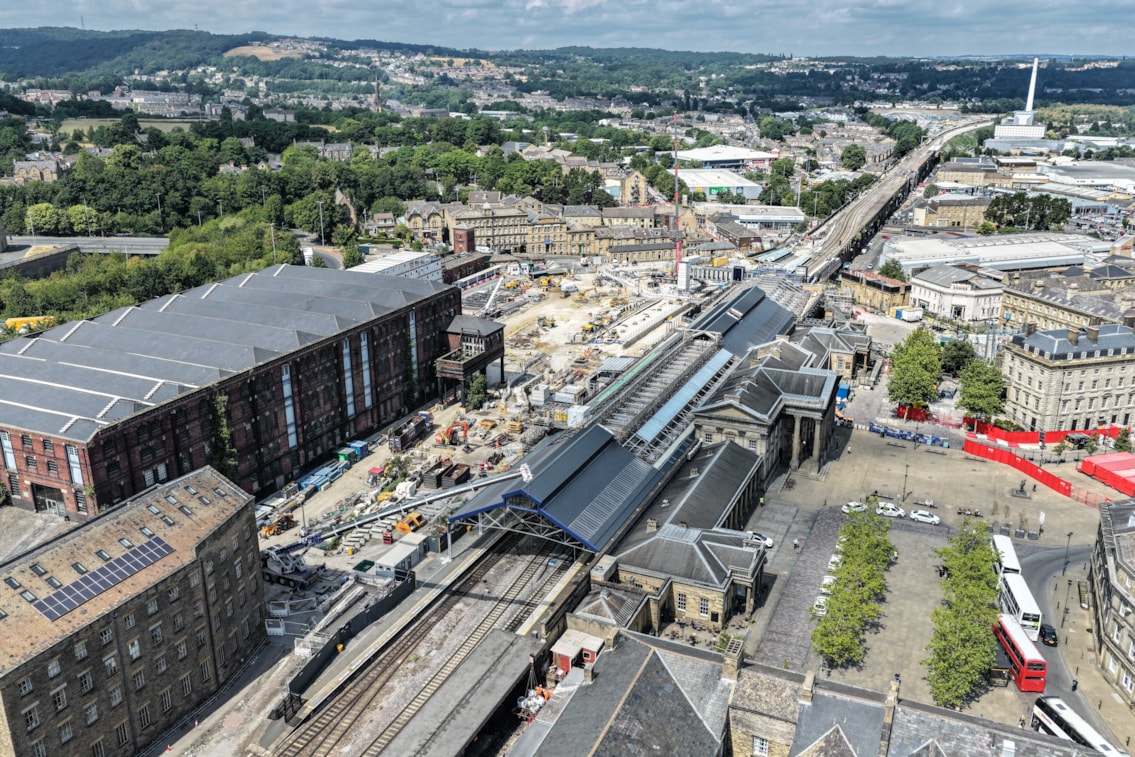 Huddersfield station upgrade birdseye view