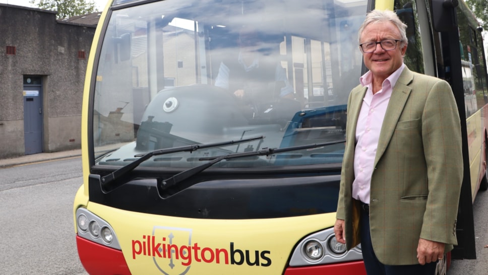 Cllr Swarbrick with the bus cropped