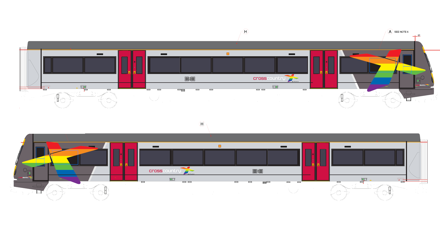 CrossCountry Turbostar pride livery - artist's impression