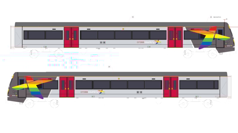 CrossCountry Turbostar pride livery - artist's impression