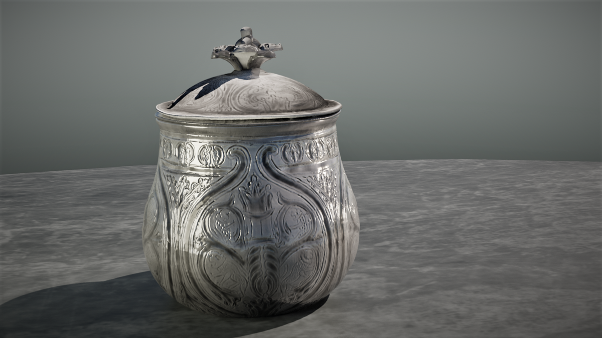 4K image Ray traced render of the vessel from the Galloway Hoard