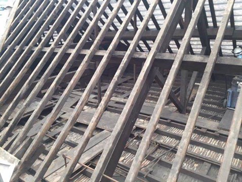 Wigan Wallgate original roof trusses during renovation