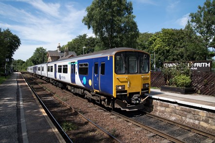 Image shows train at Chapel en le Frith station