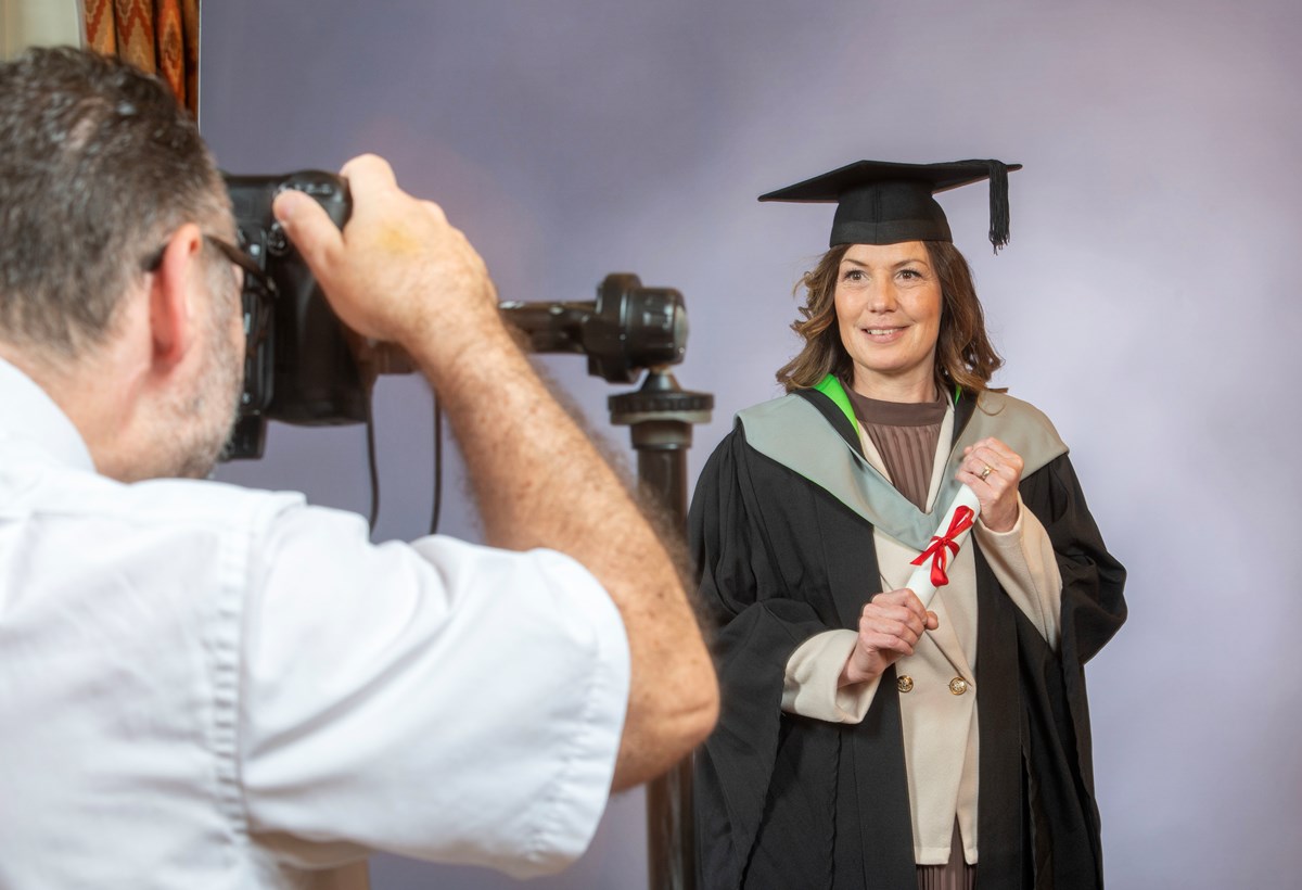 BSc Hons Mental Health Nursing graduate Kelly Cornwell, winner of the university Institute of Health's Jim Cox Prize awarded to the 'most inspirational student', is photographed ahead of her formal ceremony at Carlisle Cathedral on 22 November 2023
Picture: University of Cumbria/Becker Photo Carlisl