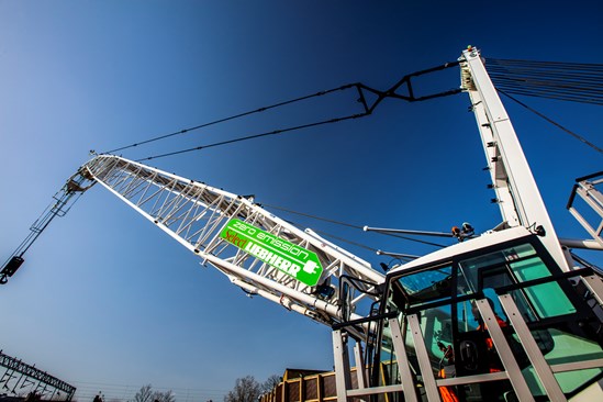 160 tonne emissions-free fully electric crawler crane at HS2's Canterbury Road vent shaft site