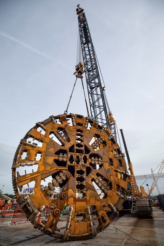 The 125 tonne cutterhead ready to be moved to the TBM