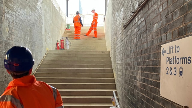 Smoother journeys on the way as work progresses at Maidenhead station: Maidenhead stairwell