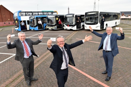 From left, Cllr Mark Smith, Cllr Rupert Swarbrick and Andrew Varley, head of service public and integrated transport, Lancashire County Council