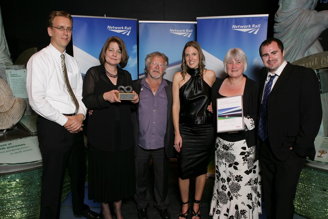 Rail Crime Prevention Award winners: Rail Crime Prevention Award winners Arriva Train Wales and Cardiff Youth Offending Service with Bill Oddie