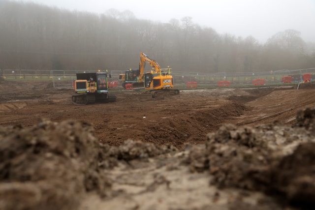 New pond being created to the east of Thong village - March 2026
