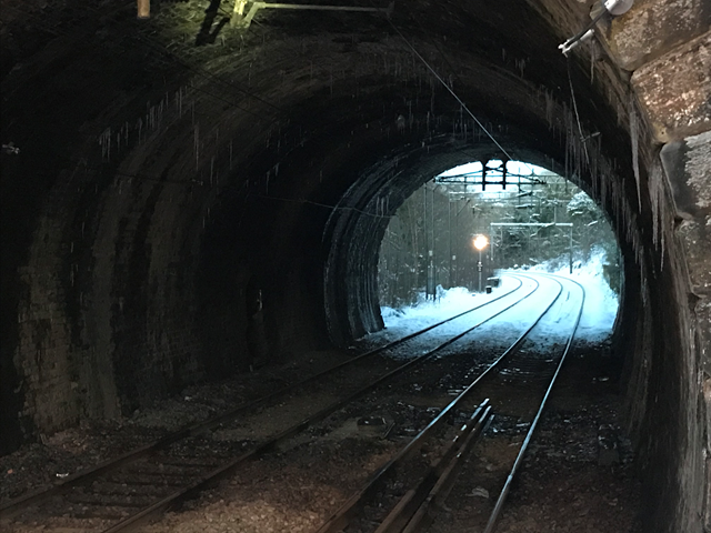 Passengers urged to check before travelling as more wintry weather expected on Scotland’s Railway.: Icicles Kirkhill Station