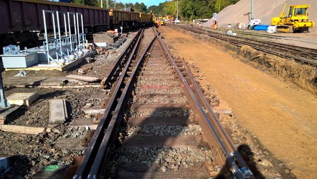 Track replacement work takes place at Fareham, Hampshire, October 2016 [3]