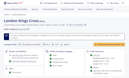 Kings Cross New Station page