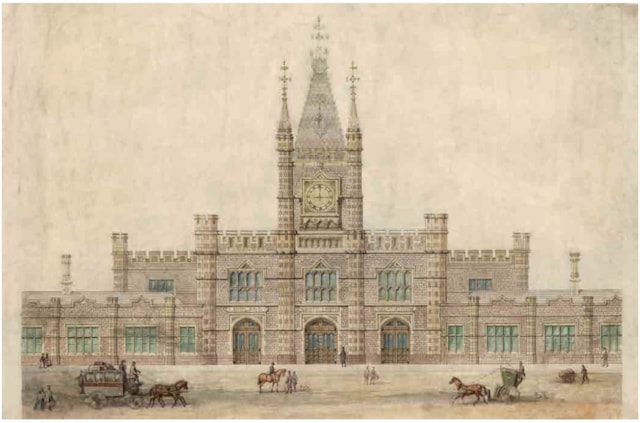 Drawing of Bristol Temple Meads joint station 1871: Drawing of Bristol Temple Meads joint station 1871