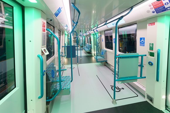TfL Image - New DLR train interior with dedicated wheelchair areas