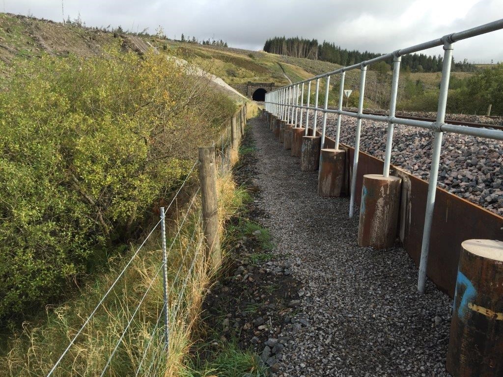 Drainage system running alongside the railway at Dent, Cumbria