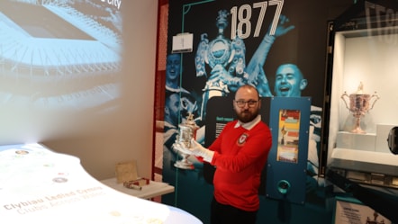 JS with trophy Footbal Musuem