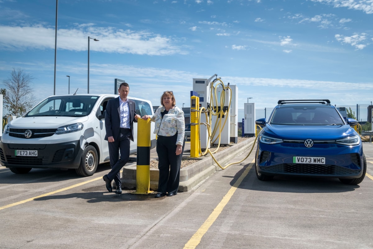 Cabinet Secretary for Transport Fiona Hyslop helps to launch First Charge