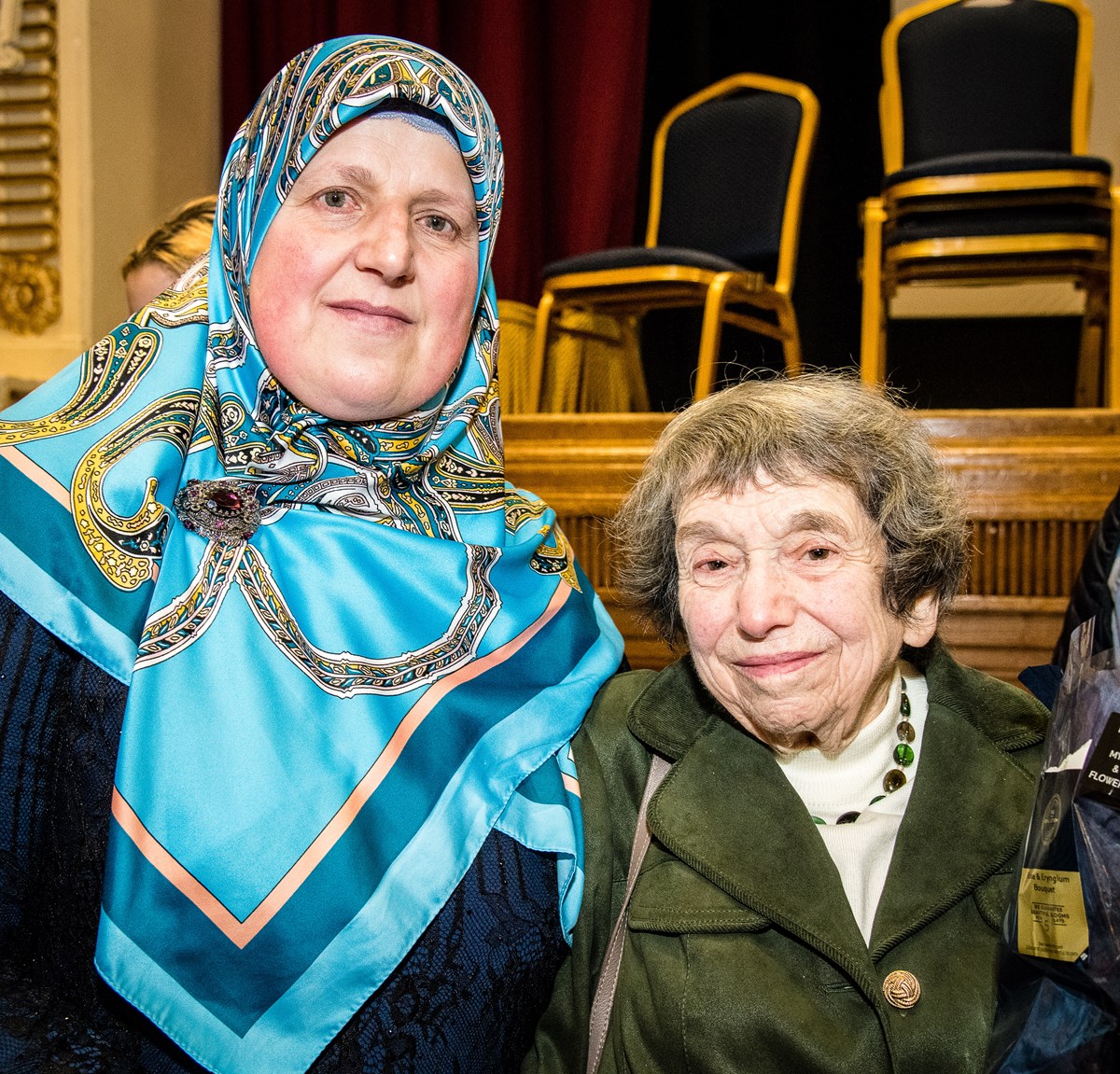 From left: Bosnian genocide survivor Mevlida Lazibi and Holocaust survivor Hana Kleiner