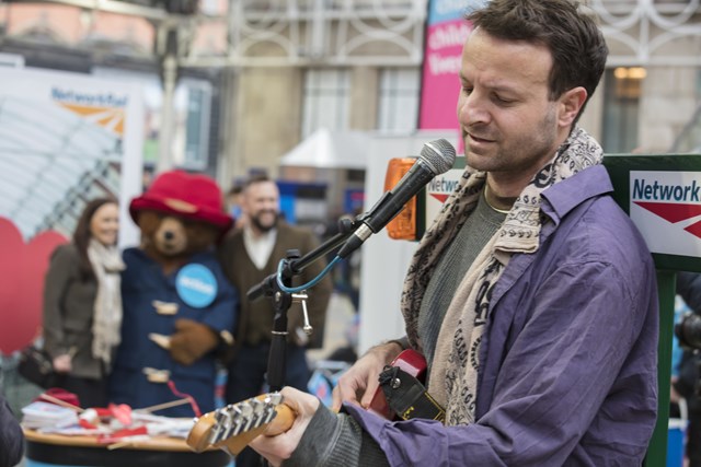 Kerri-Anne was surprised by a busker singing her favourite song as she stepped off the train